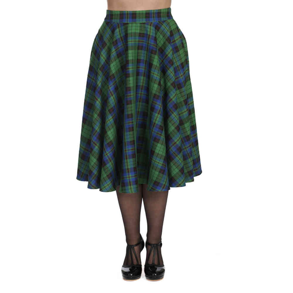 Banned - Winter Check Jupe - Vert